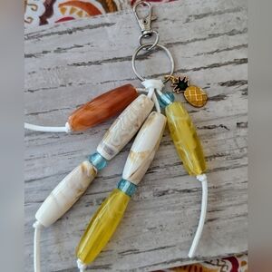 Colorful Beaded Keychain with Pineapple Charm